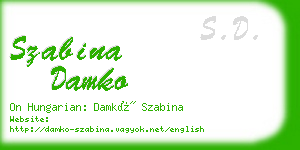 szabina damko business card